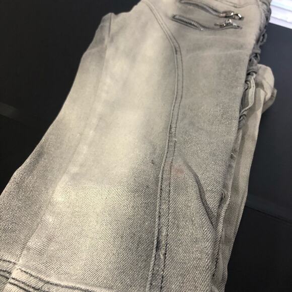 Faith Connexion Zipper Laced White Gray Jeans 28 - Picture 9 of 10